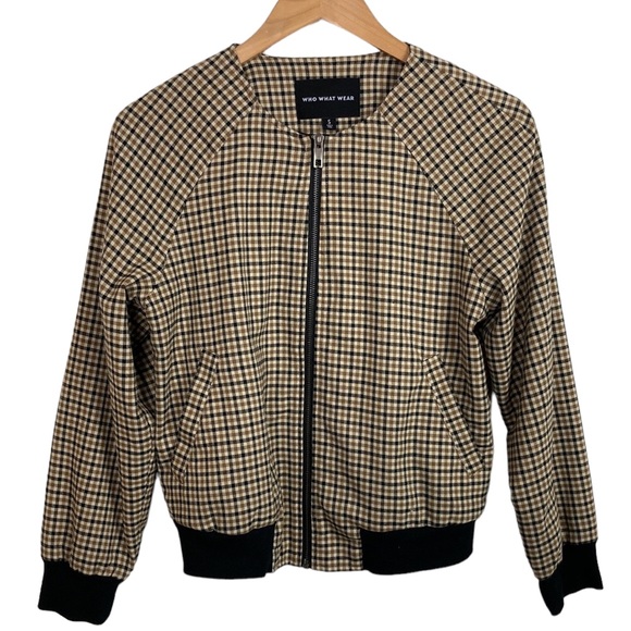 Who What Wear Houndstooth Bomber Jacket - Picture 13 of 13